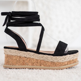 Seastar Svázané semišové sandály černý 2