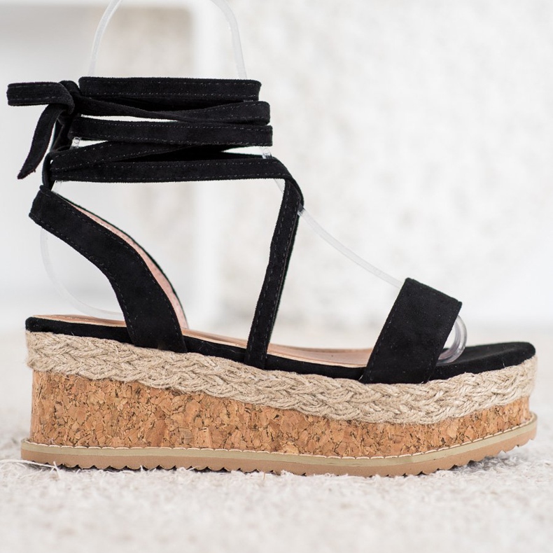 Seastar Svázané semišové sandály černý 2