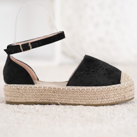 Seastar Prolamované espadrilky na platformě černá 2