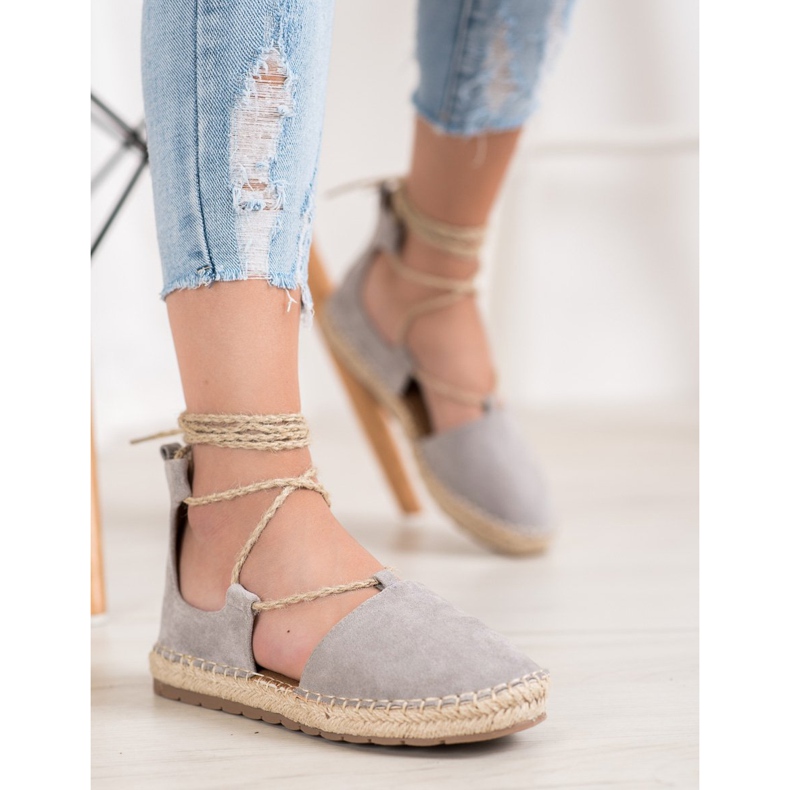 Seastar Semišové espadrilky s vazbou šedá 1 Seastar Semišové espadrilky s vazbou šedá 1