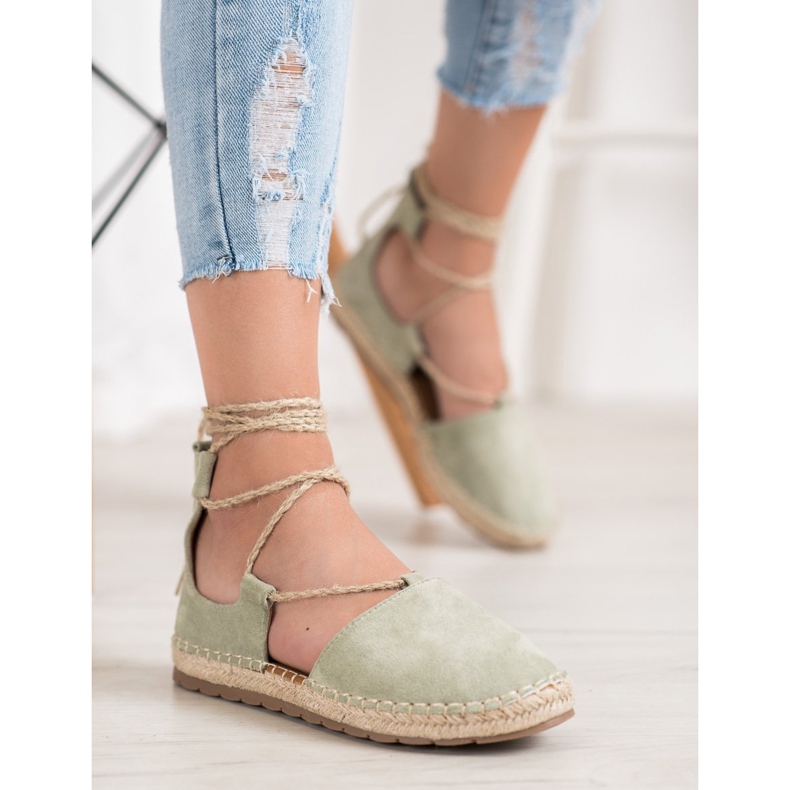 Seastar Semišové espadrilky s vazbou zelený 1