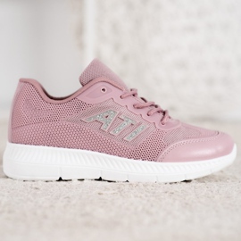 SHELOVET Pohodlné boty se síťovinou růžový 2