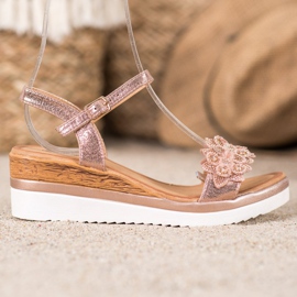 Mannika Elegantní klíny s ozdobami růžový 2 Mannika Elegantní klíny s ozdobami růžový 2