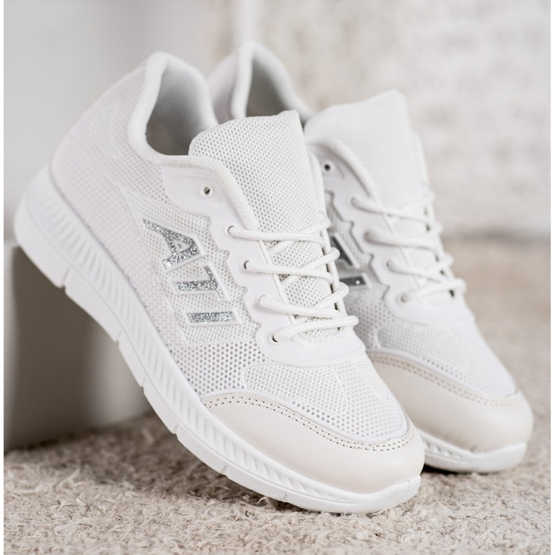 SHELOVET Pohodlné boty se síťovinou bílý šedá 2