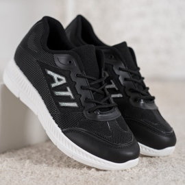 SHELOVET Pohodlné boty se síťovinou černý 2