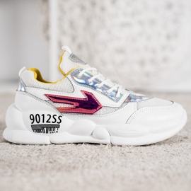 SHELOVET Tenisky s eko koženou módou bílý vícebarevný šedá 2