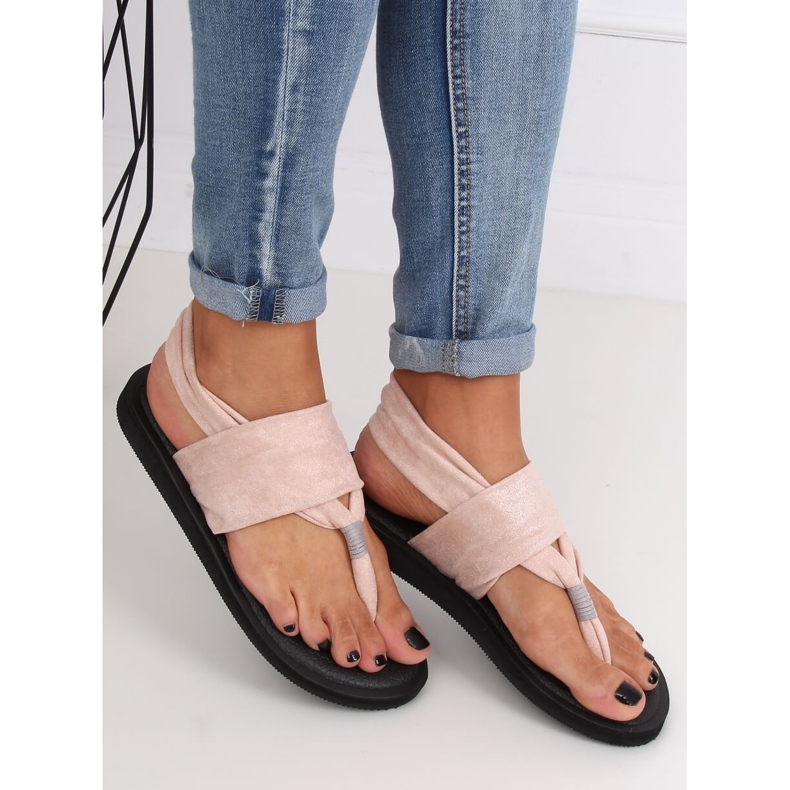 Sandály, bavlněné růžové sandály DD82P Růžové růžový 1 Sandály, bavlněné růžové sandály DD82P Růžové růžový 1