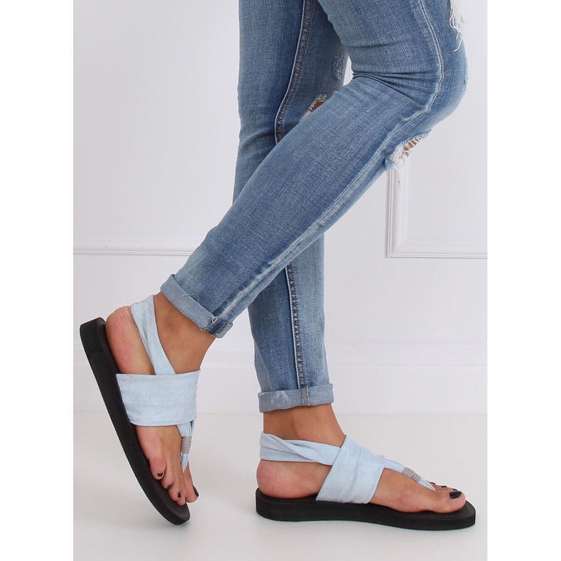 Modré žabky DD82P Modré, bavlněné modrý 1