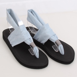Modré žabky DD82P Modré, bavlněné modrý 3
