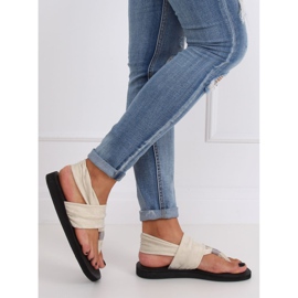 Sandály, bavlněné, béžové DD82P béžové béžový 2