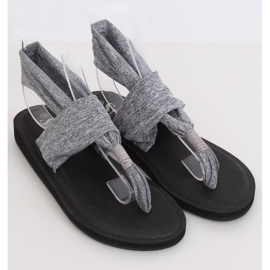 Šedé sandály, bavlna, šedá DD81P šedá 1 Šedé sandály, bavlna, šedá DD81P šedá 1