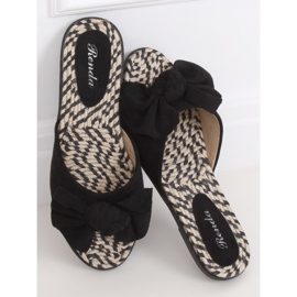 Dámské černé pantofle YT-98 Black espadrilles černý 1