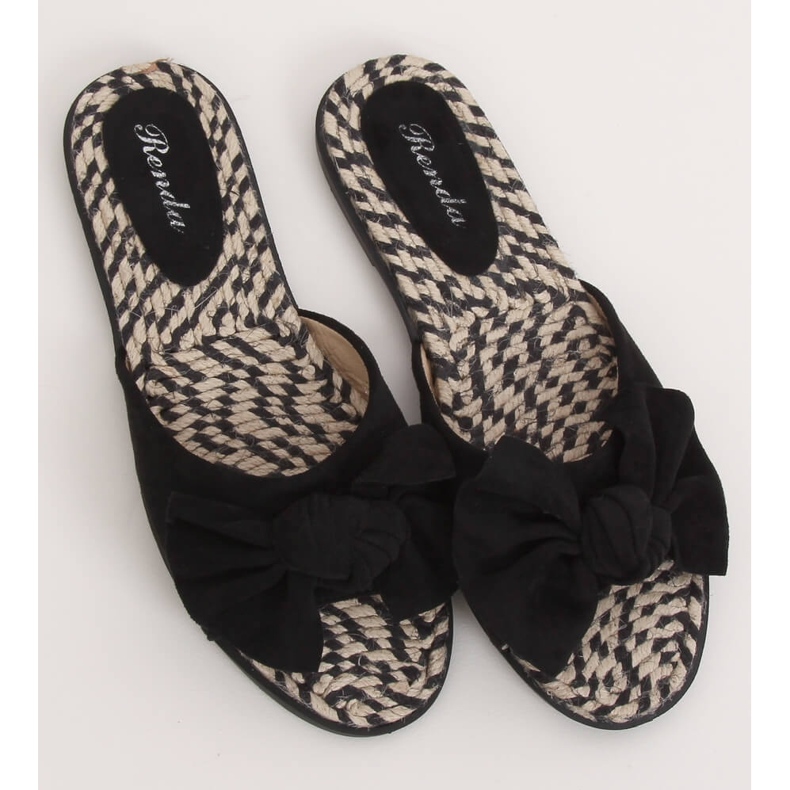 Dámské černé pantofle YT-98 Black espadrilles černý 2