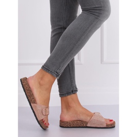 Pantofle Scholka s růžovými kamínky L-1032 Pink 1