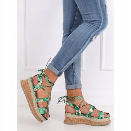 Zelené espadrilové sandály JH116 Flower Green zelený 1