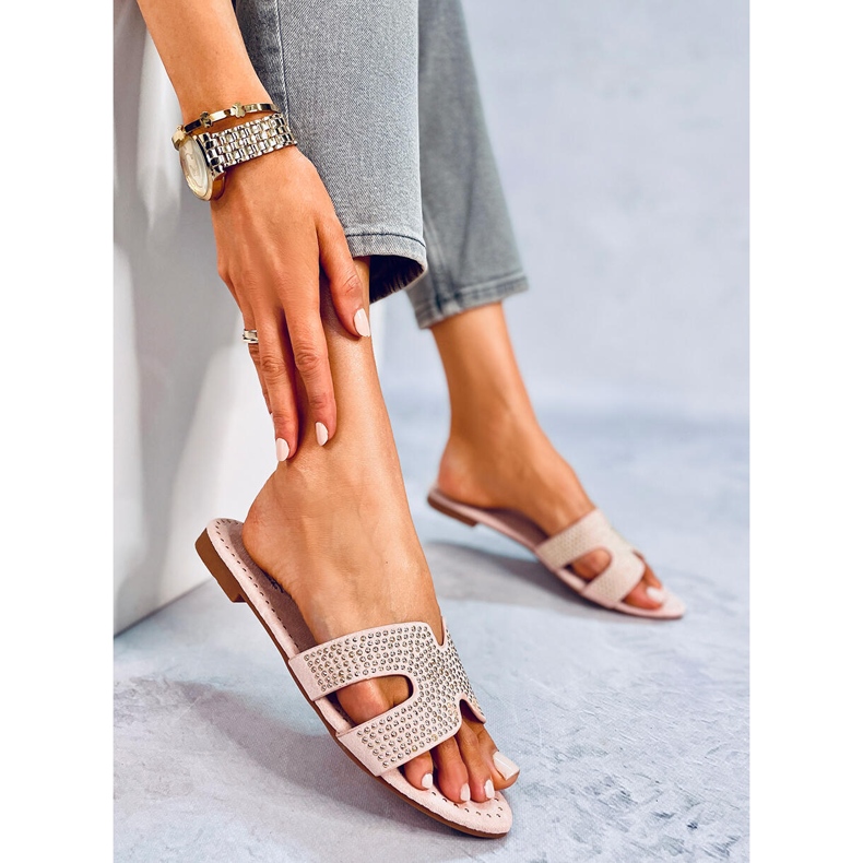 Růžové dámské růžové pantofle Q-88 Pink růžový 2