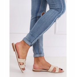 Dámské béžové pantofle Q-88 Beige béžový 2