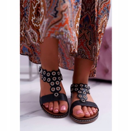 Dámské sandály Flat Sergio Leone SK012 Black Livian černá 2