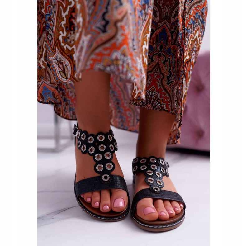 Dámské sandály Flat Sergio Leone SK012 Black Livian černá 2