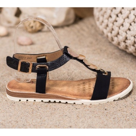 Evento Černé sandály s ozdobami černý 2