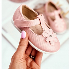 Apawwa Dětské balerínky na suchý zip Flower Pink Anthrela růžový 2
