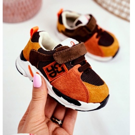 Apawwa Sportovní dětské boty se suchým zipem Jonaba hnědý oranžový vícebarevný žlutá 2