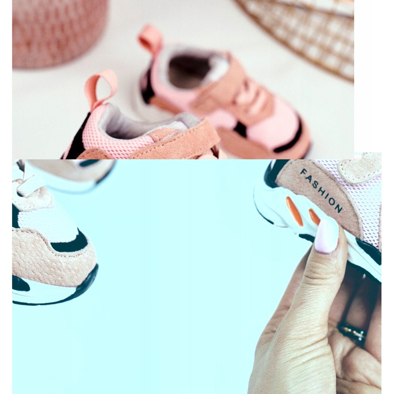 Apawwa Sportovní dětské boty se suchým zipem růžové Yetto růžový 2