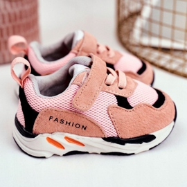 Apawwa Sportovní dětské boty se suchým zipem růžové Yetto růžový 1