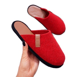 Dámské domácí pantofle Big Star Red D267865A hnědý červený 2