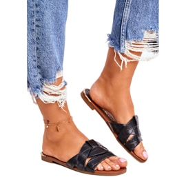 HAN Dámské pantofle Hadí kůže Černá šance černý 3