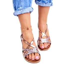 S.Barski Dámské ploché sandály šampaňské Barski Lomba hnědý žlutá 2