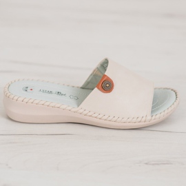 J. Star Neformální pantofle z ekologické kůže béžový 2