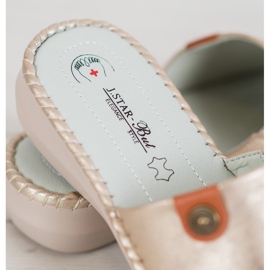 J. Star Neformální pantofle z ekologické kůže zlatý 1