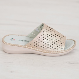 J. Star Lehké pohodlné pantofle zlatý 2