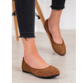 Diamantique Klasická baletka s krystaly hnědý 2