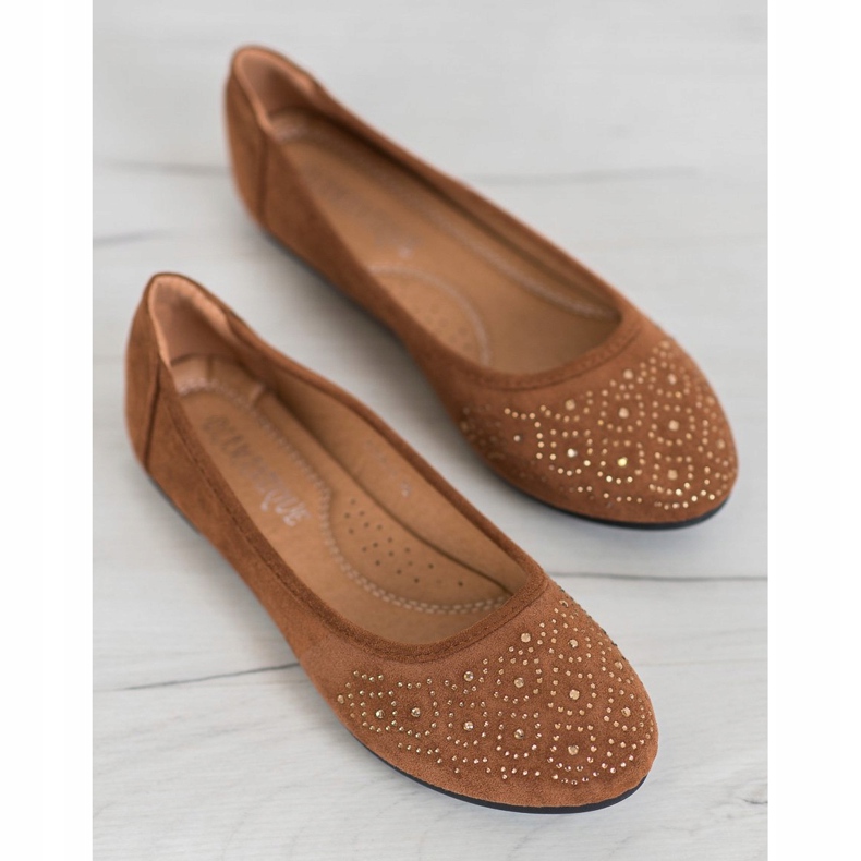 Diamantique Klasická baletka s krystaly hnědý 1