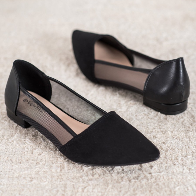 Evento Černé balerínky se síťovinou černá 2 Evento Černé balerínky se síťovinou černá 2