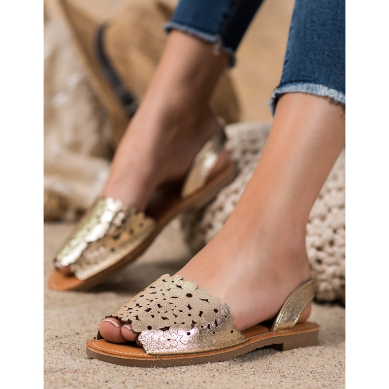 Evento Nazouvací zlaté sandály zlatý 1