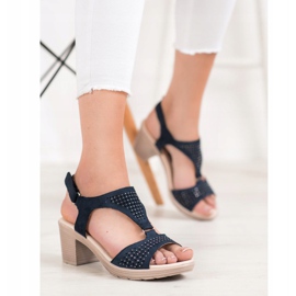 SHELOVET Pohodlné sandály na suchý zip modrý 1