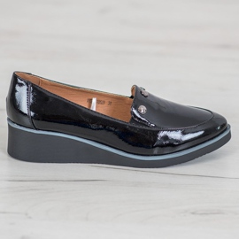 Vinceza Lakované lodičky na klínku černý 2