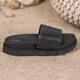 SHELOVET Pantofle Na Vysoké Platformě černý 2