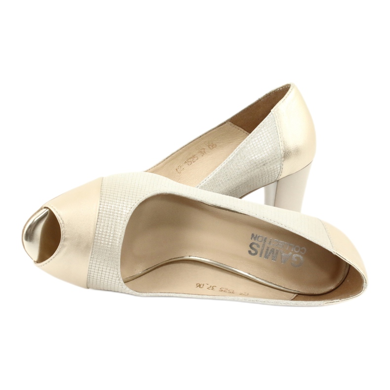 Kyvadlová doprava s otevřenou špičkou Gamis 1525 béžový zlatý 4