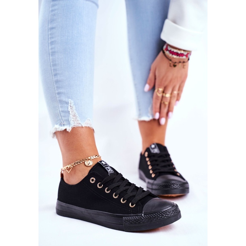 NEWS Dámské tenisky z nízkého materiálu Black Ecoma černá 1