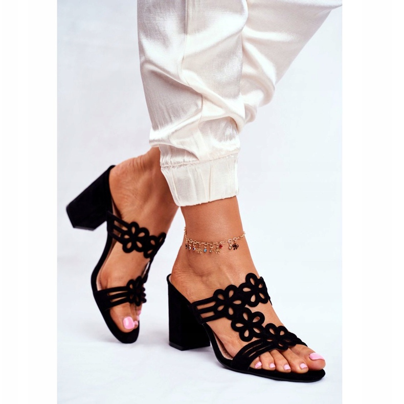 Elegantní dámské pantofle na baru Sergio Leone černé SK031 černá 2