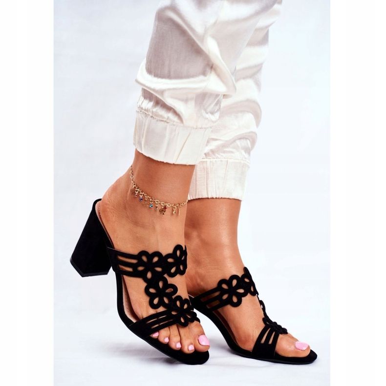 Elegantní dámské pantofle na baru Sergio Leone černé SK031 černá 1