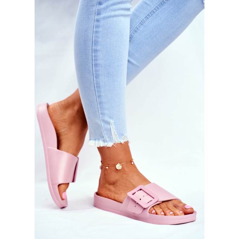 Dámské pantofle Big Star s přezkou růžové FF274A387 růžový 2