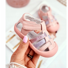 Apawwa Dětské sandály se třpytkami na suchý zip Pink Ontario růžový 1