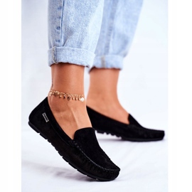 Vinceza Dámské mokasíny semišové kůže černé papito černá 1