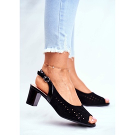 Dámské sandály na vysokém podpatku Sergio Leone černé SK832 černá 2