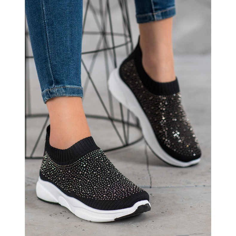 Kayla Sportovní obuv s krystaly černá 1